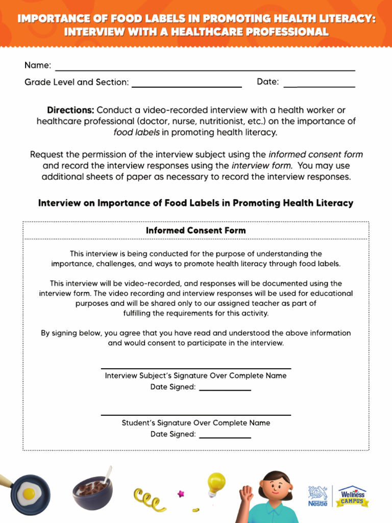 Food Labels and Health Literacy Interview | PDF