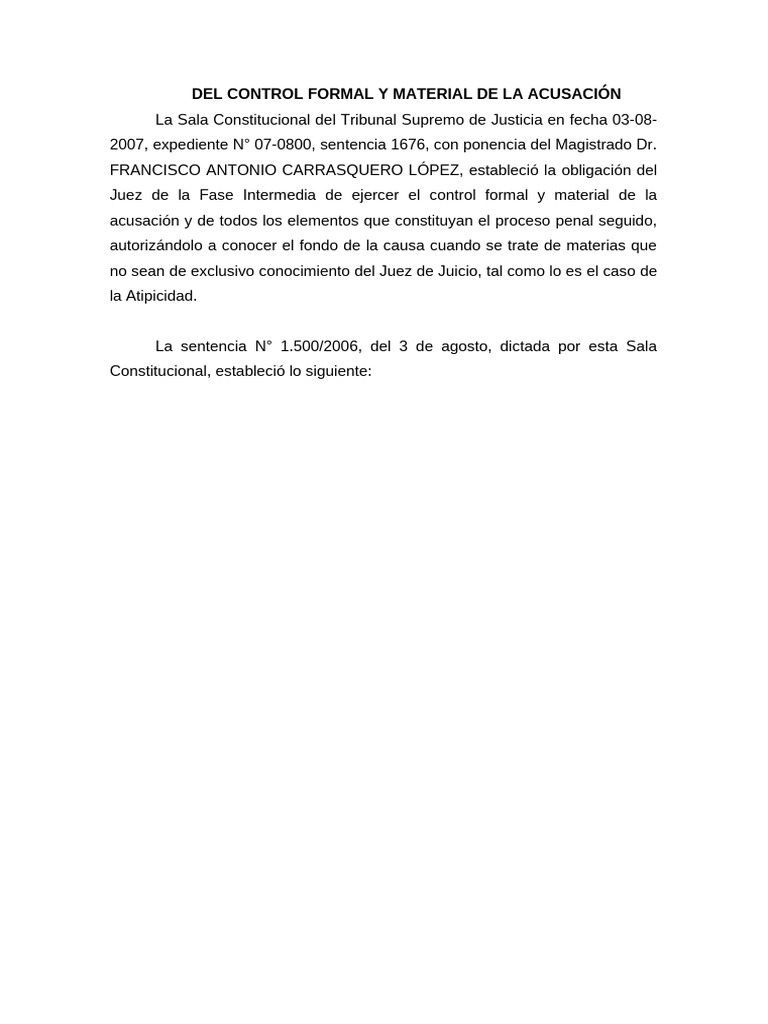 Control de Acusación en Proceso Penal | PDF