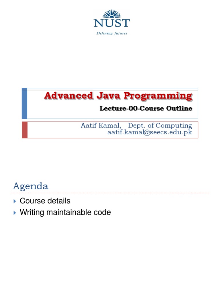 Advanced Java Programming: Aatif Kamal, Dept. of Computing Aatif ...