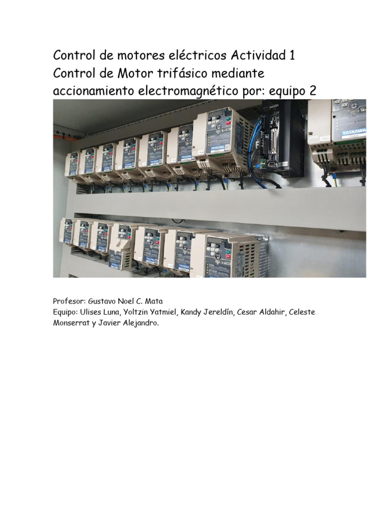 Control Electrico de Motores Equipo 2 Actividad 2 | PDF