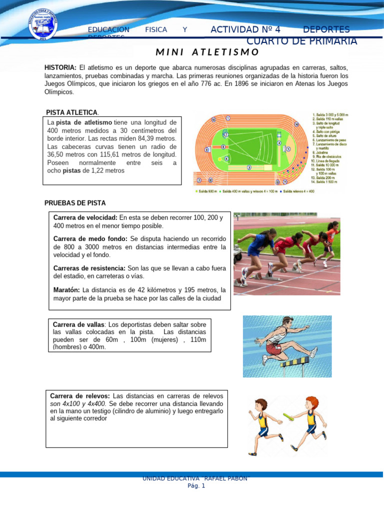 4° ACT-ATLETISMO | PDF | Deporte del atletismo | Deportes olímpicos
