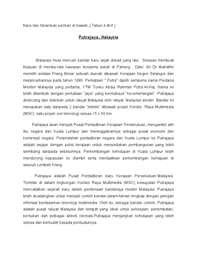 Baca Dan Fahamkan Petikan Di Bawah Pdf