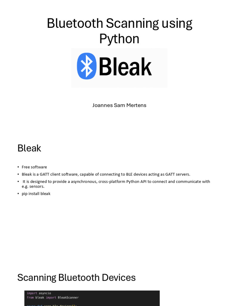 Bluetooth Python | PDF