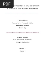 Extent of TV Utilization of Wnu Cict Students in Relation To Their Academic Performance