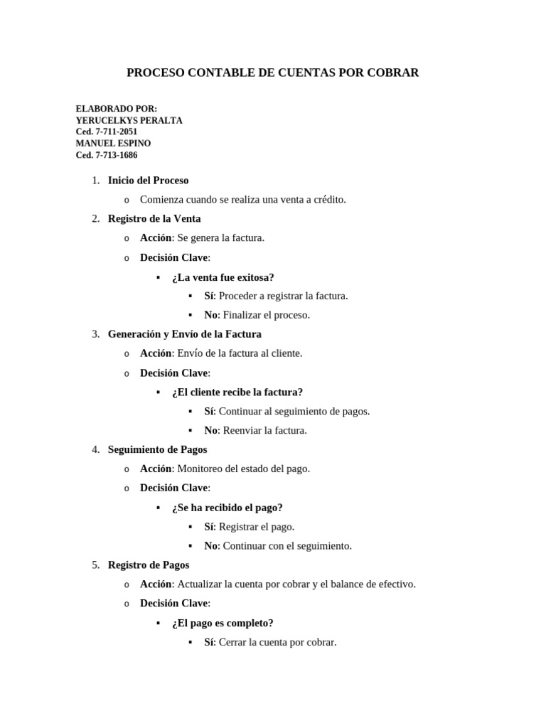 Proceso Contable de Cuentas Por Cobrar | PDF | Servicios financieros ...