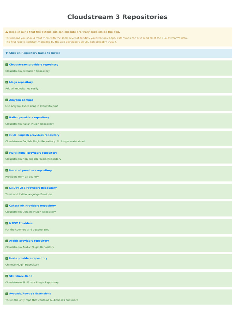 Cloudstream Extensions Repository Guide | PDF