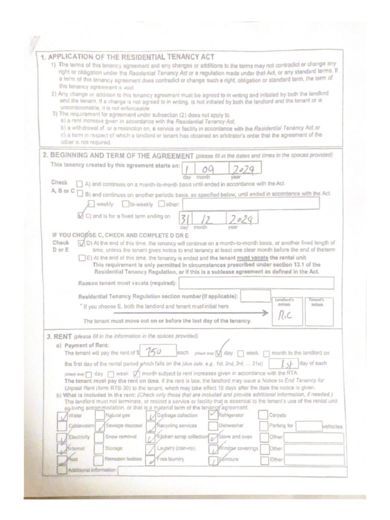Application of The Residential Tenancy Act | PDF