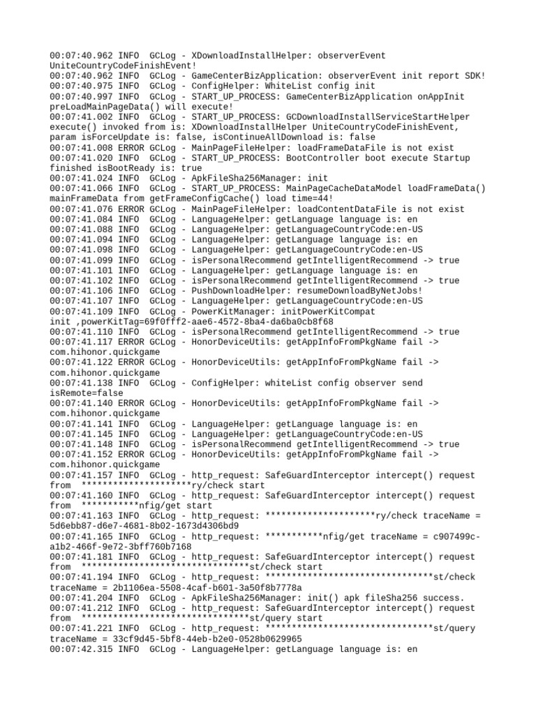 GameCenterBizApplication Logs Analysis | PDF | Computing | Software