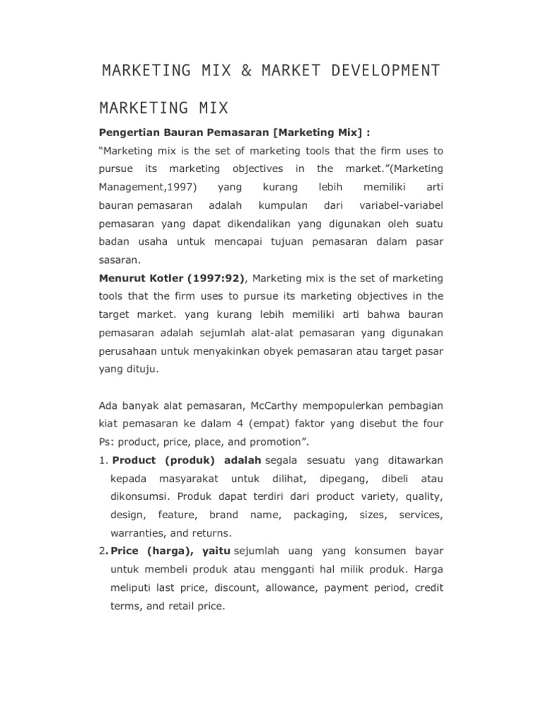 Market Development | PDF | Bisnis | Pengelolaan Keuangan & Uang