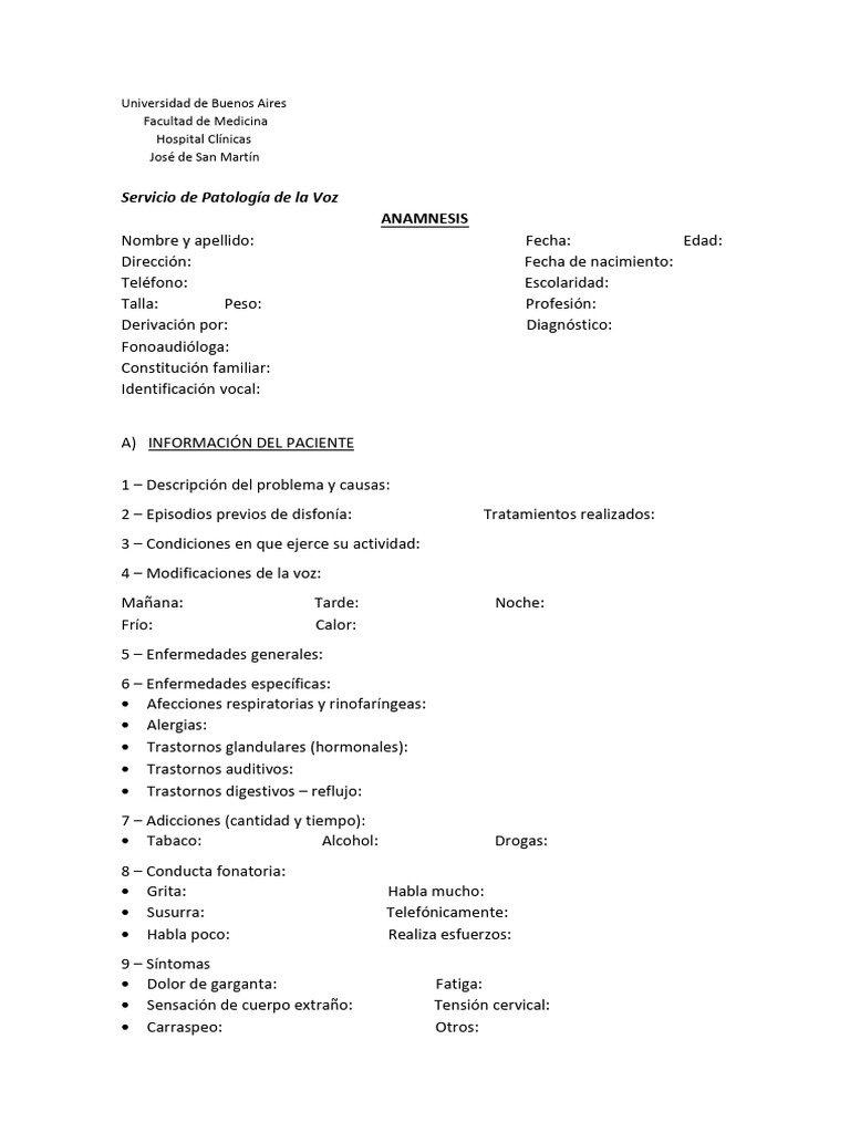 Anamnesis | PDF | Diagnostico medico | Medicina