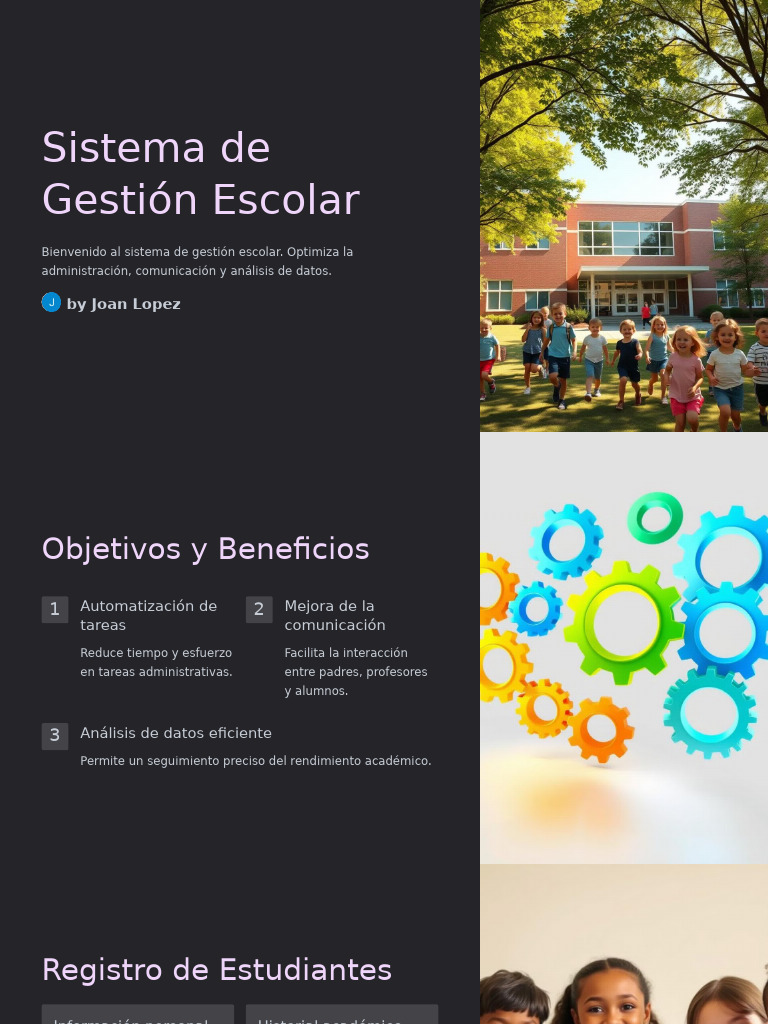 Sistema de Gestión Escolar Eficiente | PDF