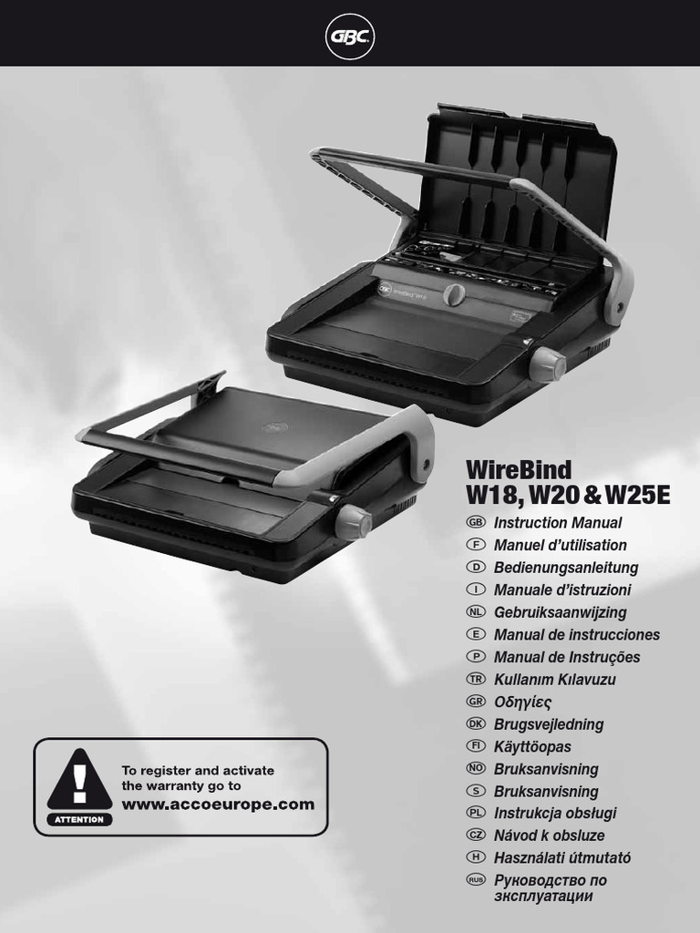 1712 WireBind W18 W20 W25E Manual EU | PDF | Electrical Connector | Switch