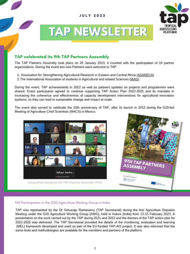 TAP Partners Assembly Highlights 2023 | PDF | Food And Agriculture ...