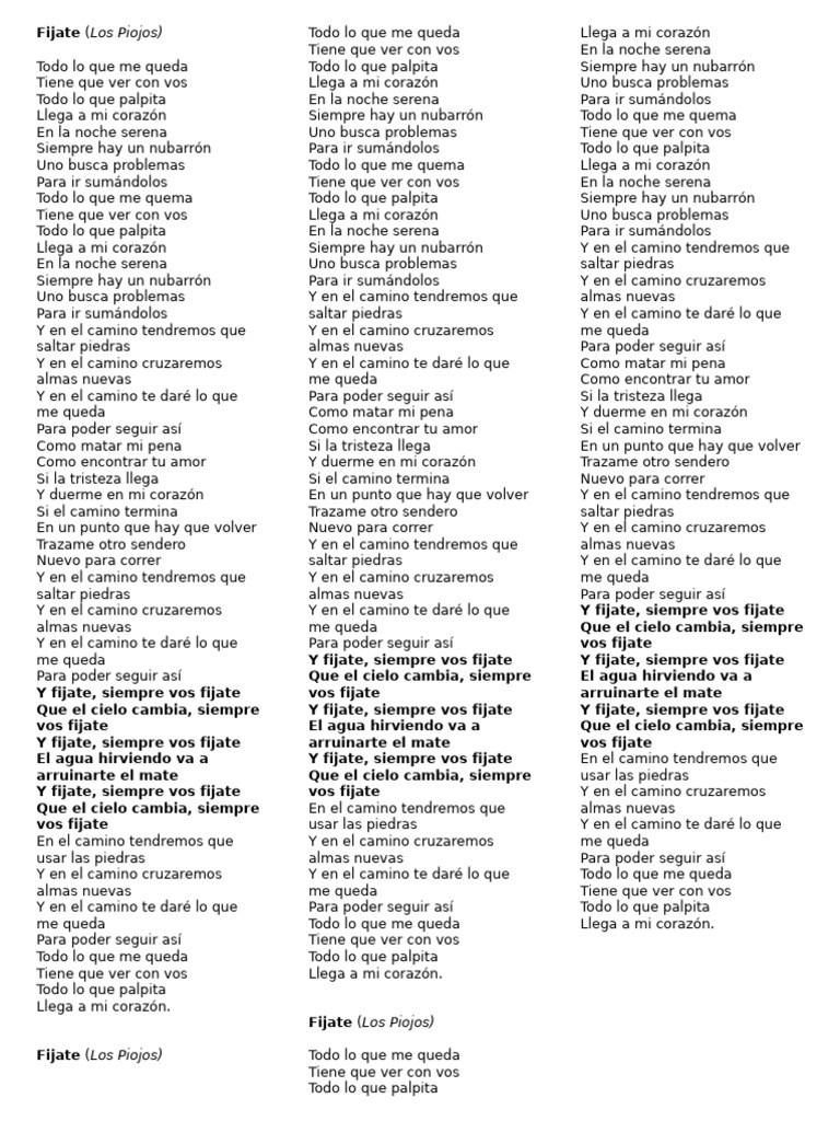 Fijate - Los Piojos | PDF | Arte