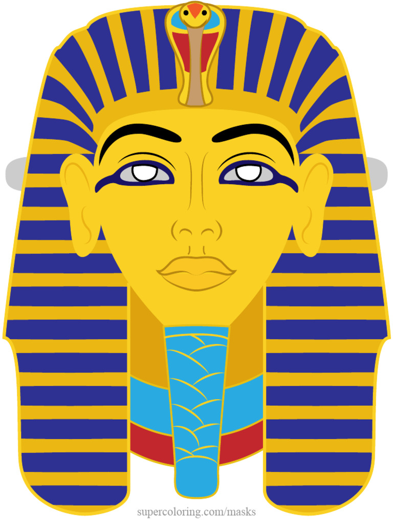 Egiptian mask colored template paper craft 1 pdf