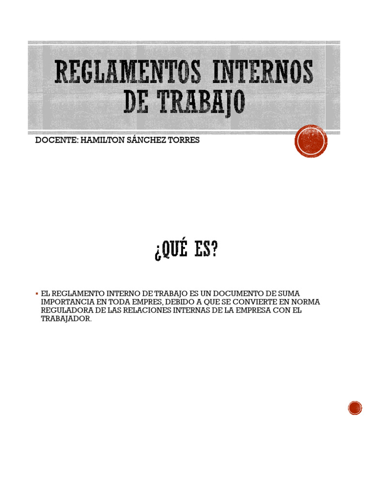 Importancia del Reglamento Interno de Trabajo | PDF | Derecho laboral ...