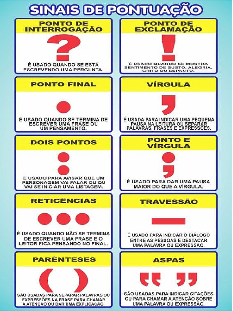cartaz sinais de pontuação | PDF