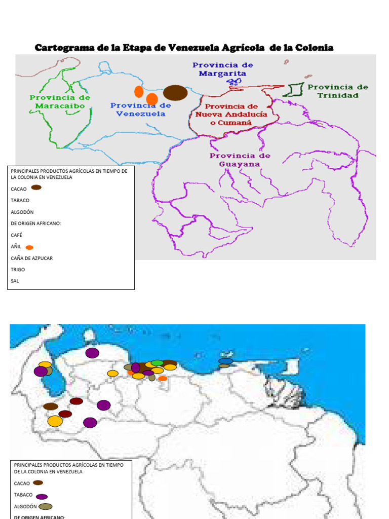 Cartograma de la Agricultura Colonial en Venezuela | PDF