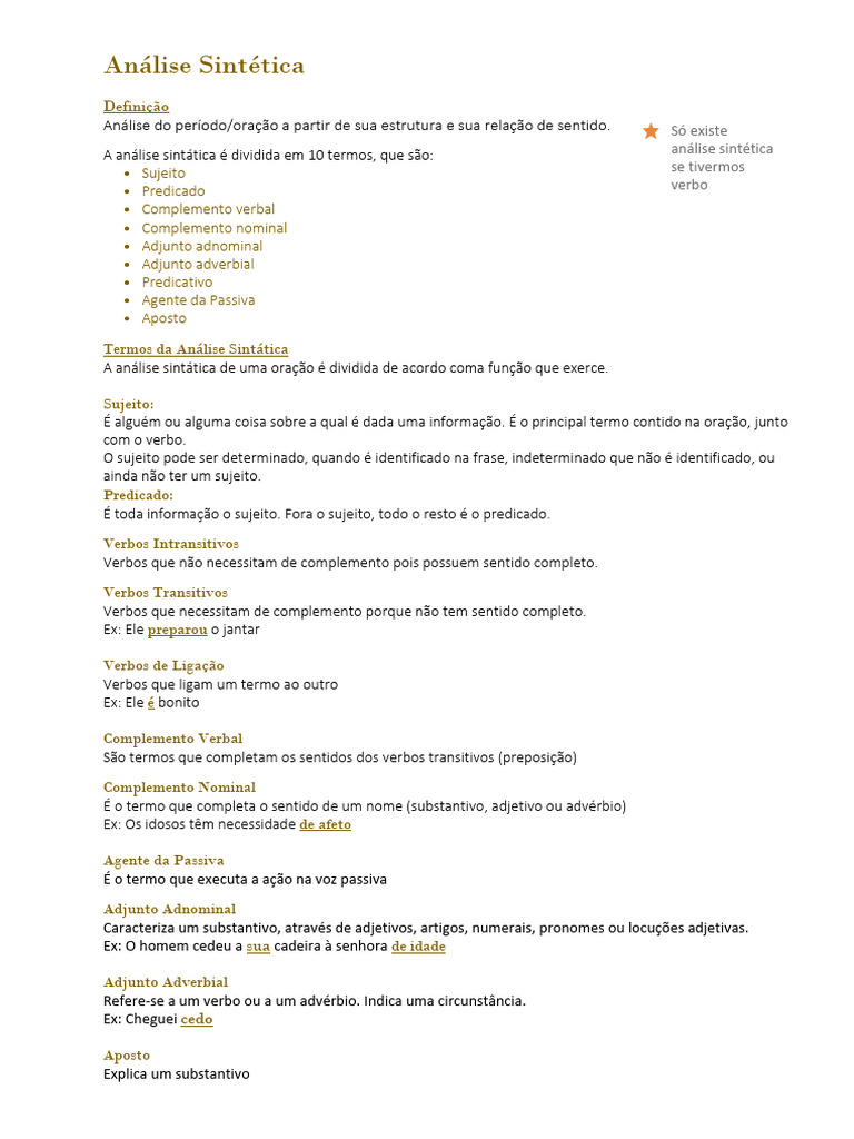 Análise Sintética | PDF