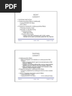 Summary Last Lecture - Continuous-Time Filters (Continued)