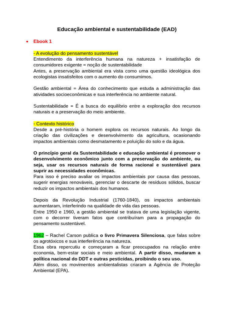Educação Ambiental e Sustentabilidade | PDF | Desperdício | Aquecimento ...
