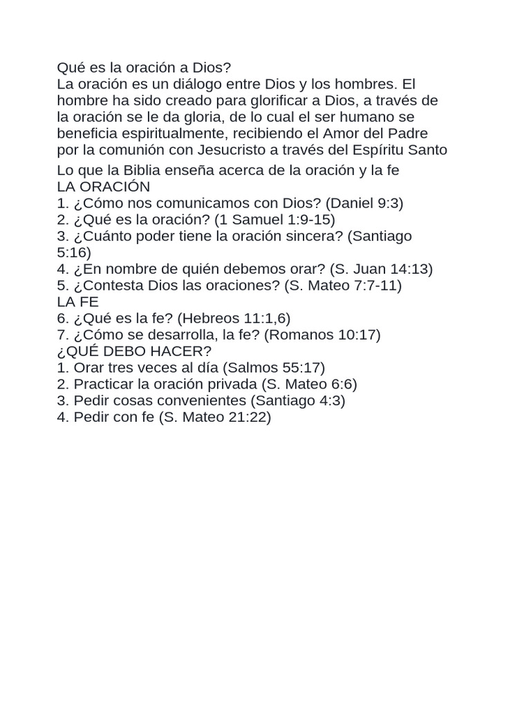 La Oración a Dios Significado y Poder PDF