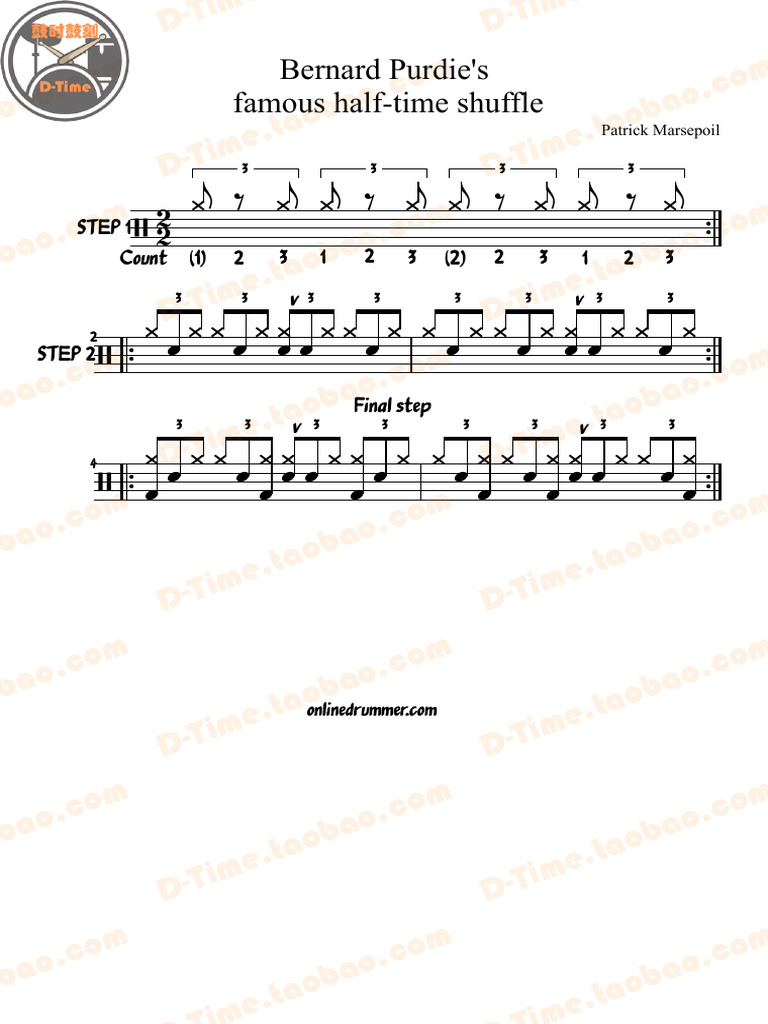 Bernard Purdie Famous Half Time Shuffle | PDF