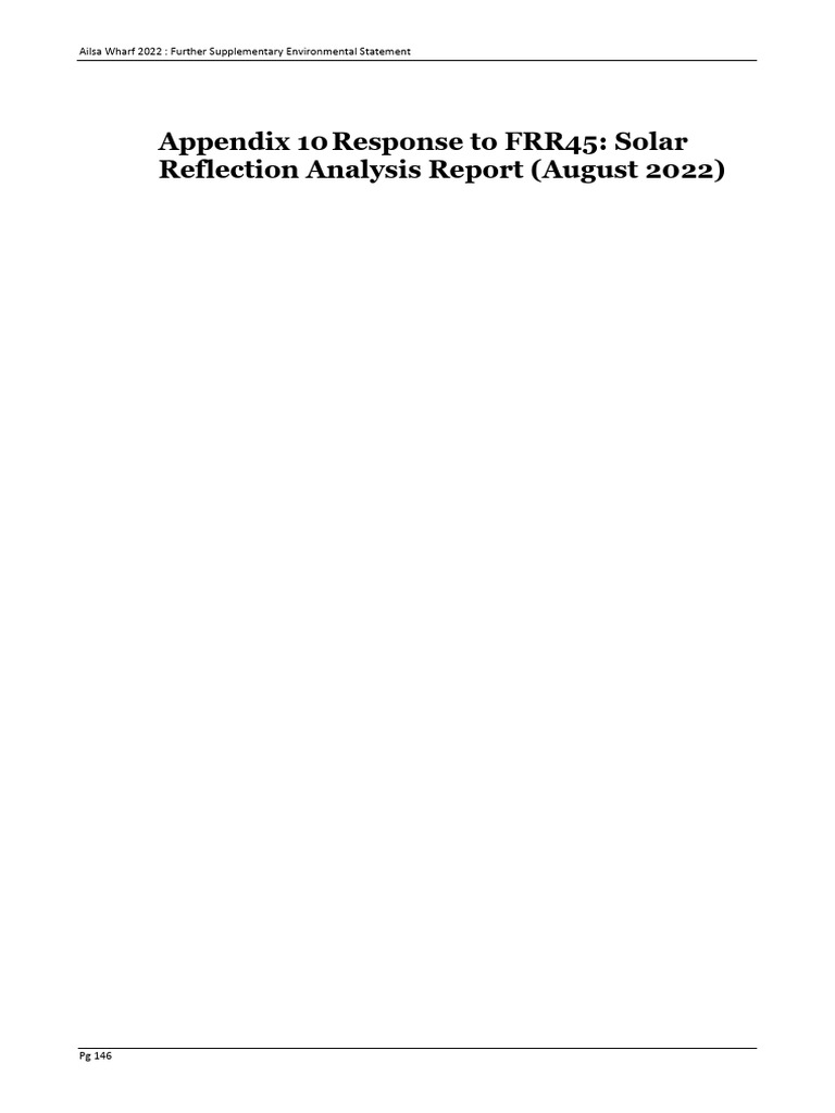 Environmental Statement Further Environmental Information - Appendix 10 ...
