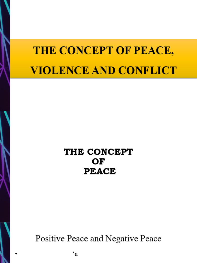 The Concept of Peace, Violence and Conflict | PDF | Violence | Peace