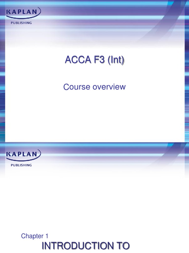 ACCA F3 Accounting Course Overview | PDF | Business | Finance & Money ...