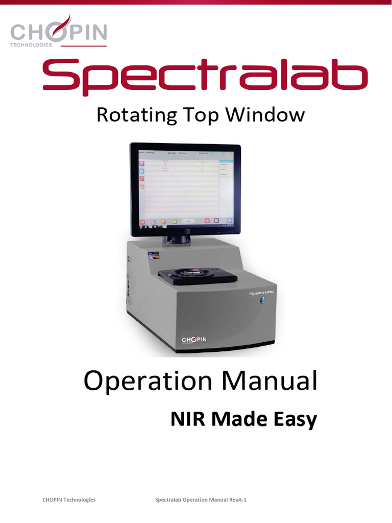 Spectralab Operation Manual Overview | PDF | Usb | Usb Flash Drive