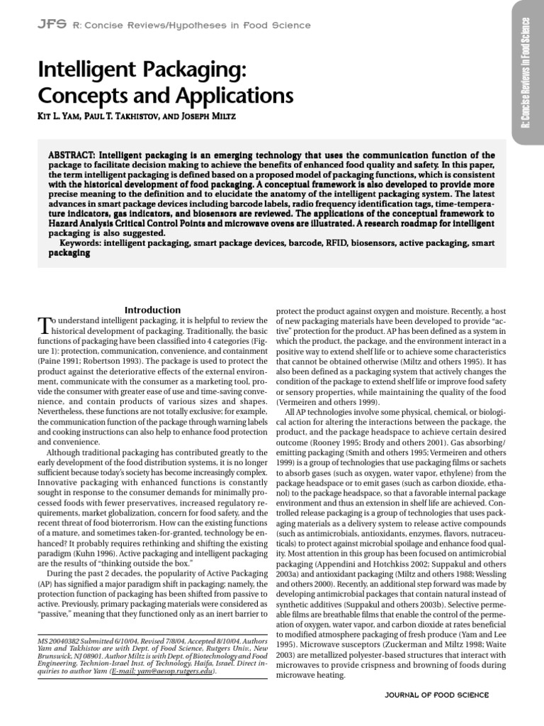 Intelligent Packaging Innovations | PDF | Barcode | Radio Frequency ...