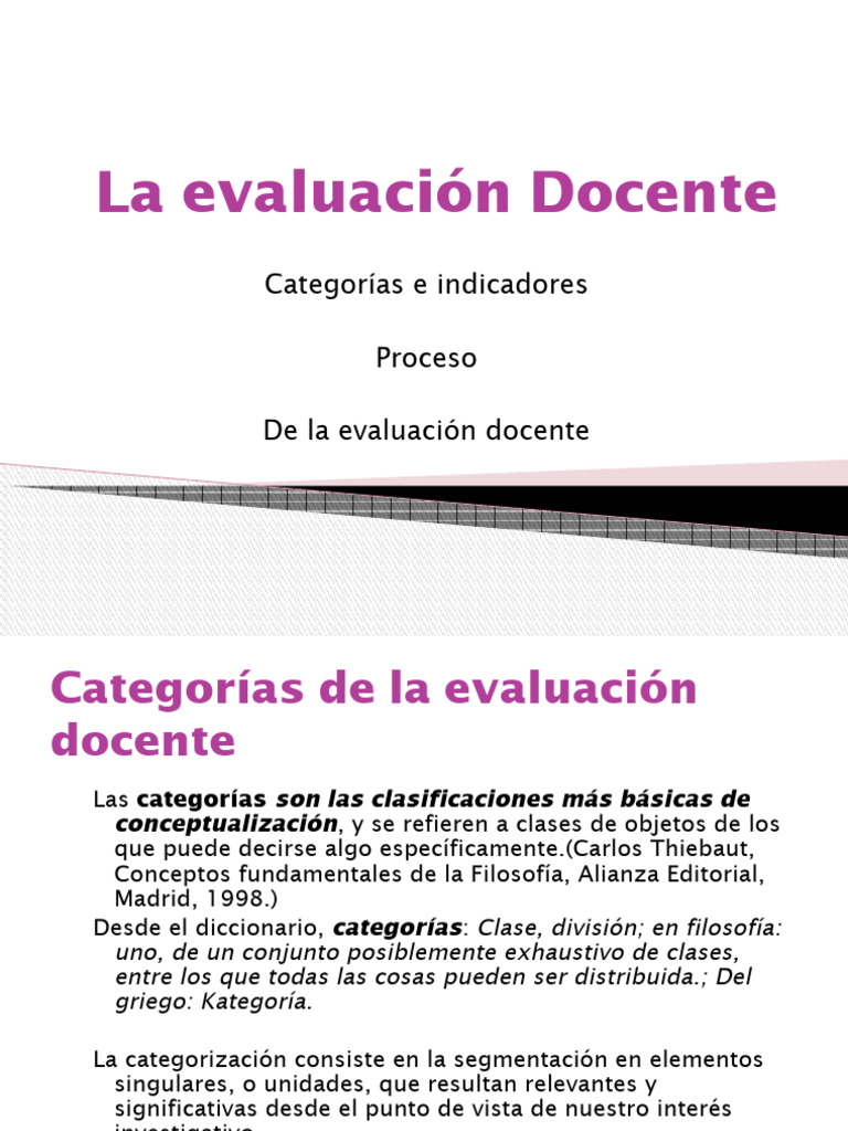 Categorías de Evaluación Docente | PDF | Evaluación | Maestros