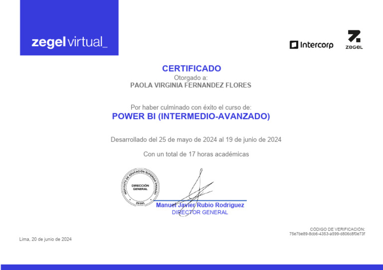 Certificado de Curso Power BI 2024 | PDF
