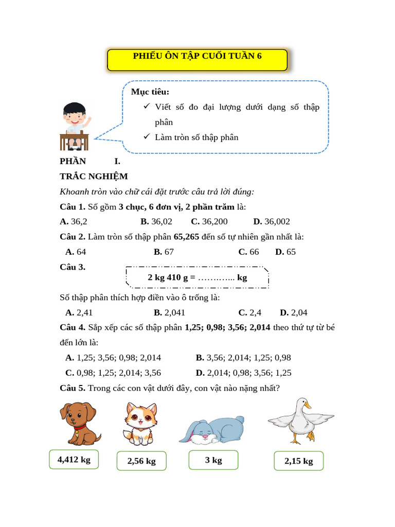 BTCT Toan 5 Tuan 6 | PDF