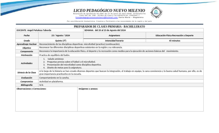 PREPARADOR (EFRD 5° Sem 20-23) | PDF