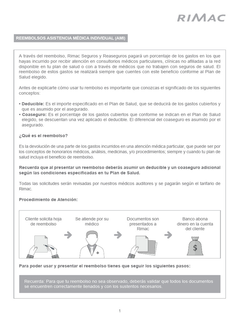 Reembolso de Gastos Médicos Rimac | PDF | Cuidado de la salud | Medicina