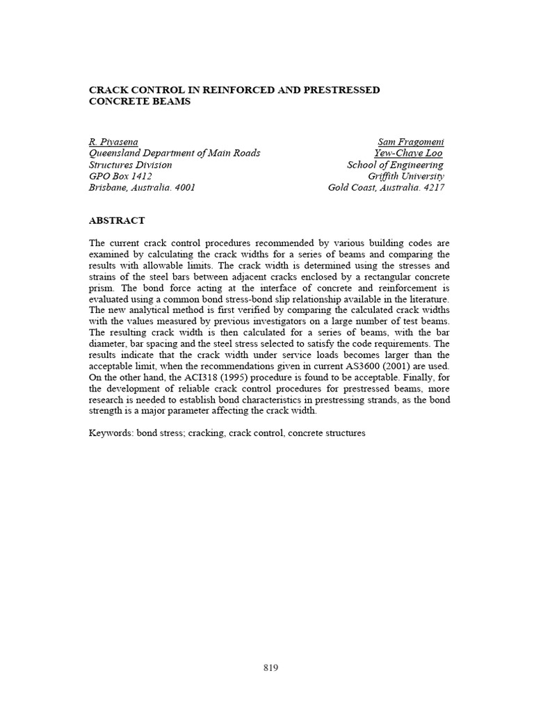 Crack Control in Concrete Beams | PDF | Fracture | Strength Of Materials