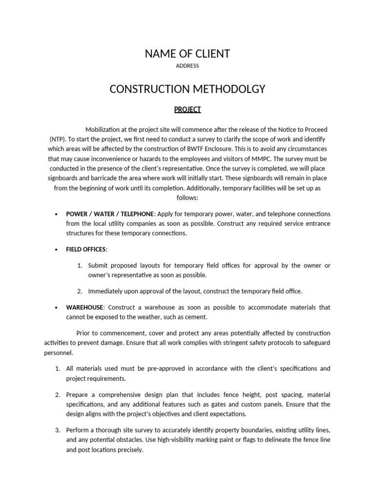 BWTF Enclosure Construction Plan | PDF | Concrete