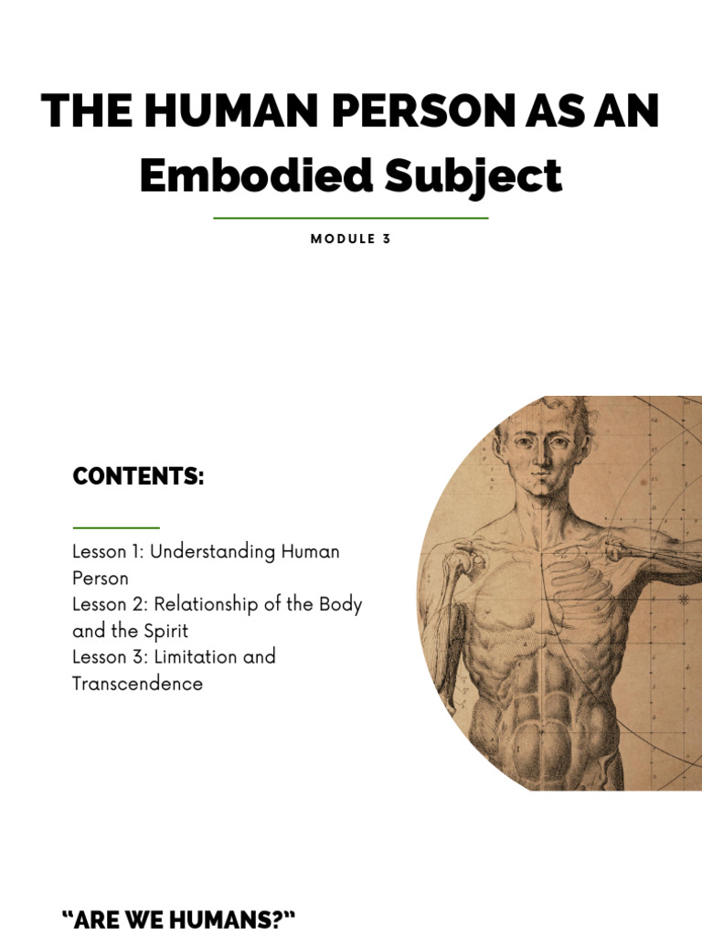 The Human Person As An Embodied Subject | PDF