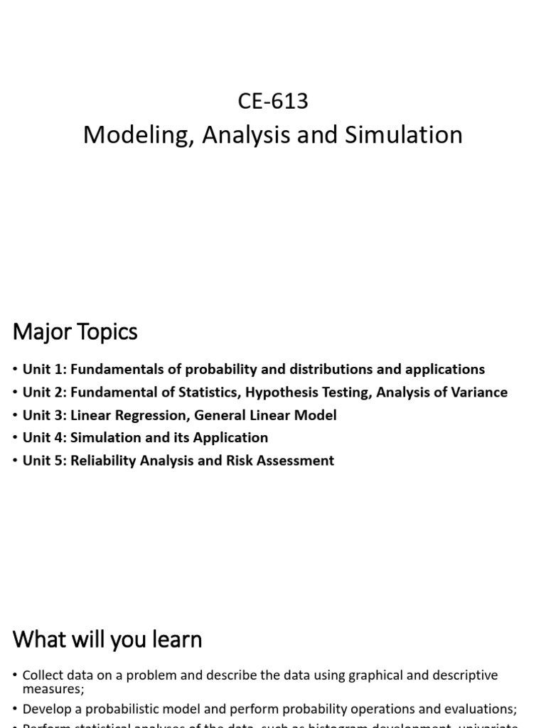 CE-613 - DOC - 01 Introduction To Course, Measurement Scale, Simulation ...