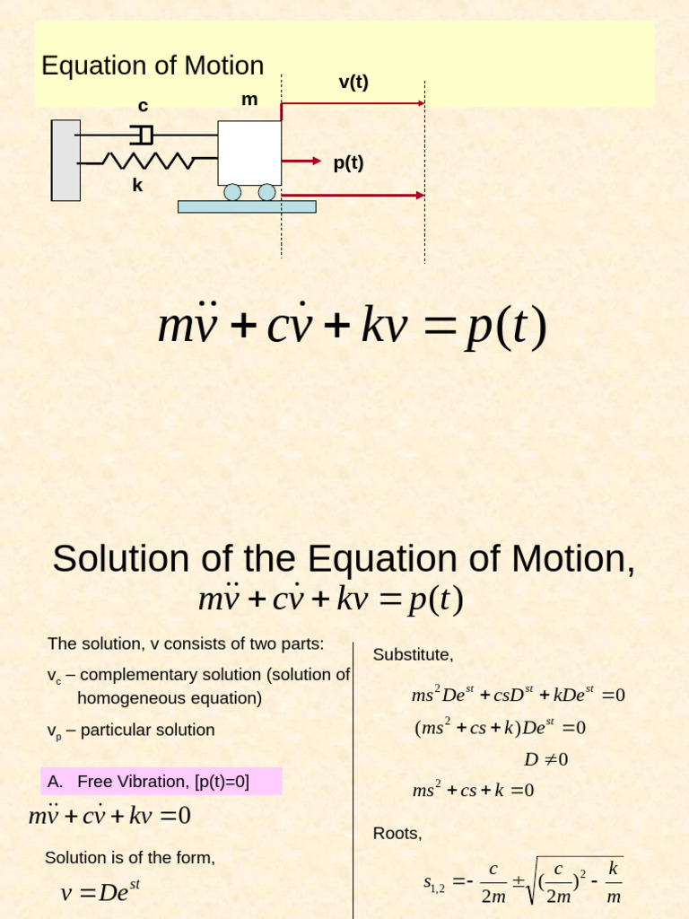 Free Vibration Equation Solutions | PDF | Damping | Mechanical Engineering