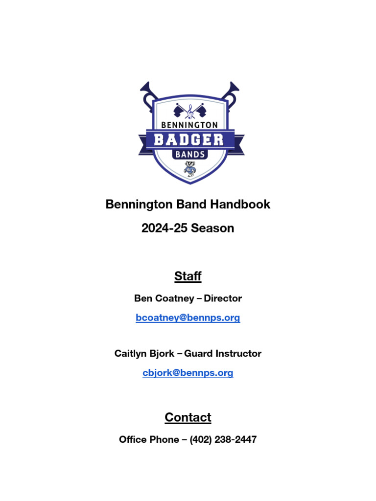 2024 BHS Band Handbook PDF