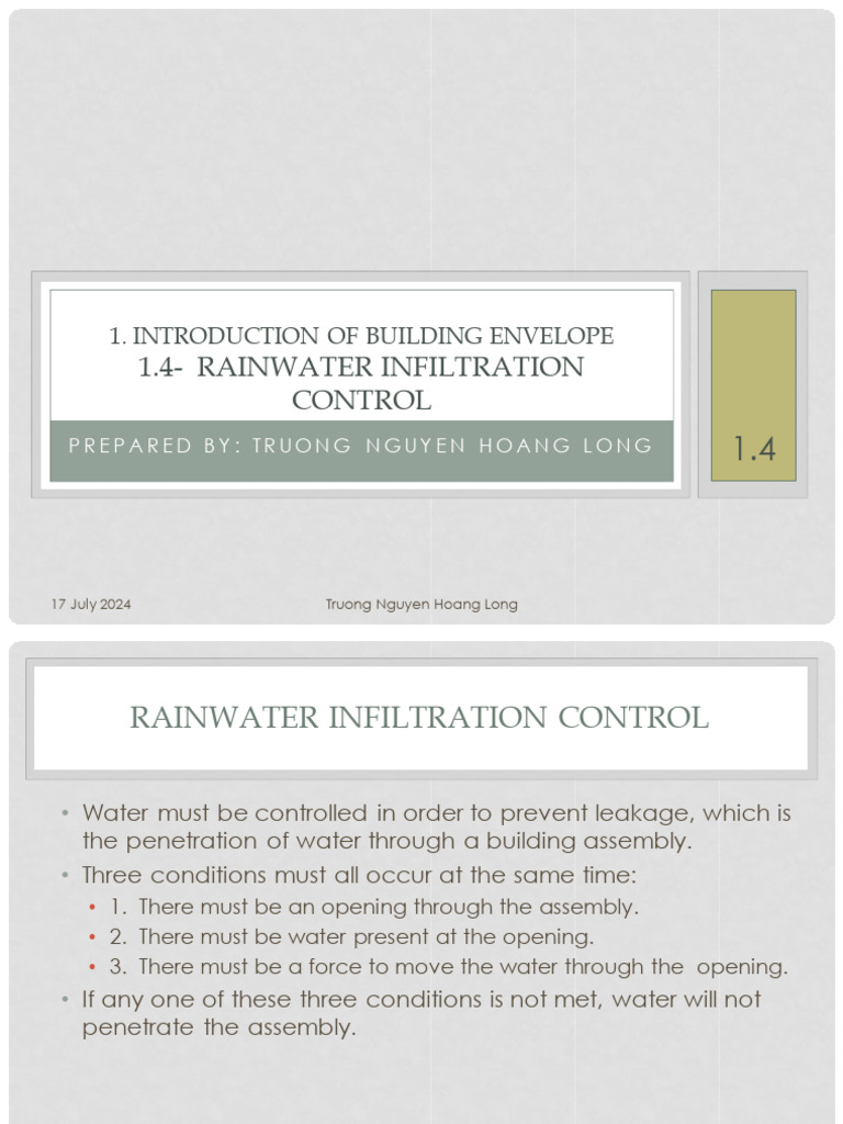Rainwater Infiltration Control Strategies | PDF | Roof | Architectural ...