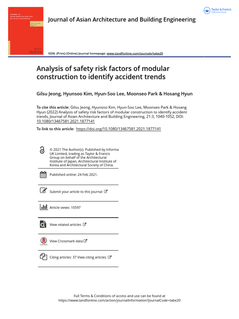Safety Risks in Modular Construction | PDF | Risk | Occupational Safety ...