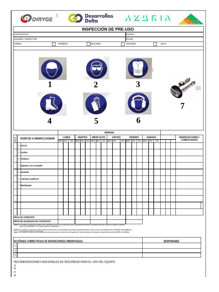 Check List para Revision de E.P.P | PDF