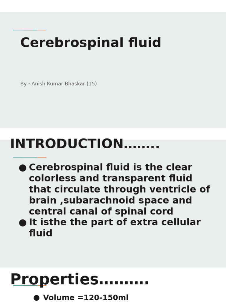 INTRODUCTION | PDF | Cerebrospinal Fluid | Organ (Anatomy)