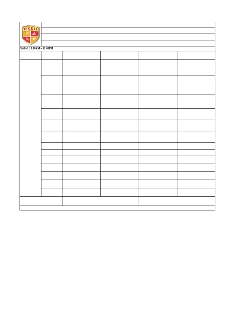 Ist Mid Term Date Sheet SET (October-2024) - 1 | PDF | Artificial ...