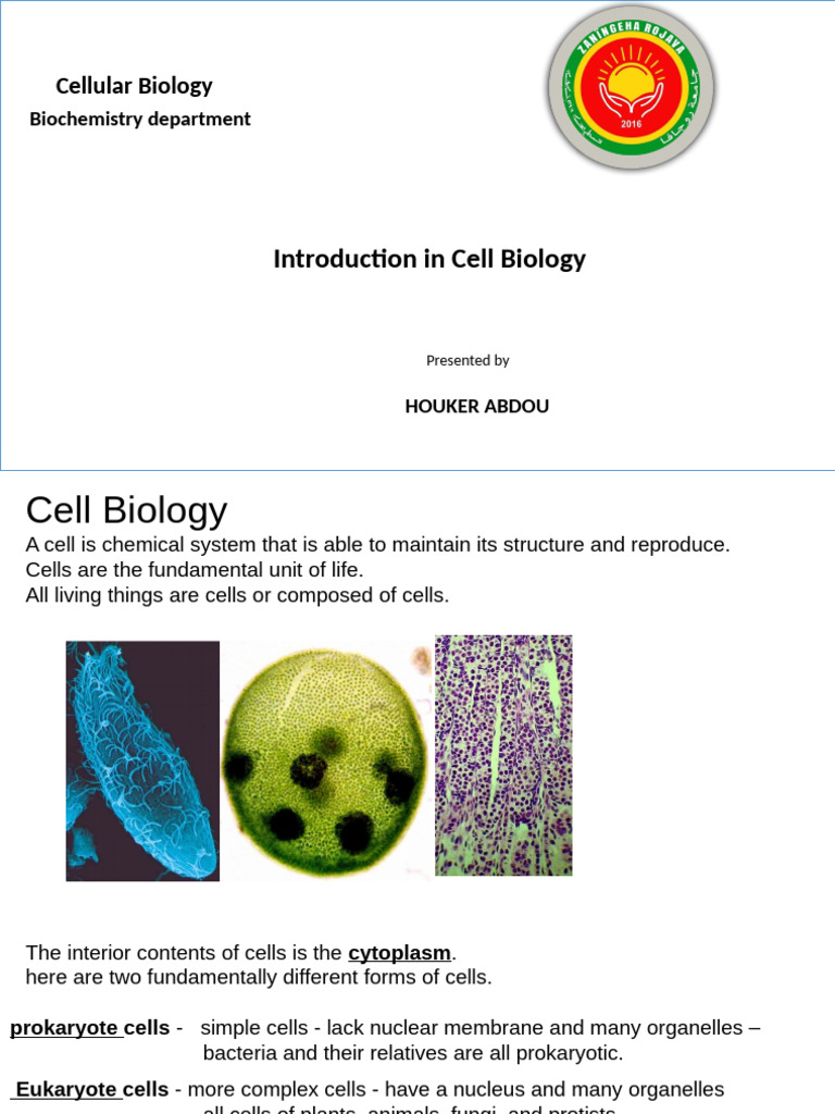 1 Introduction in Cell Biology | PDF | Social Science