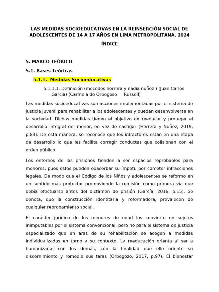 Medidas Socioeducativas para Adolescentes en Lima | PDF | Castigos ...